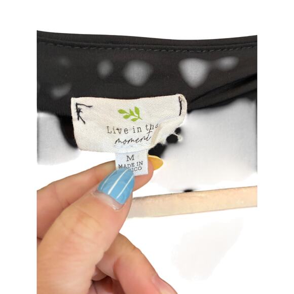 Y2K Tops Crop Grunge Clothing Solid Casual 90s Slim Live in the Moment M Basic - Picture 2 of 4